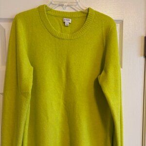 J CREW long sleeve brushed NEON Yellow pullover sweater